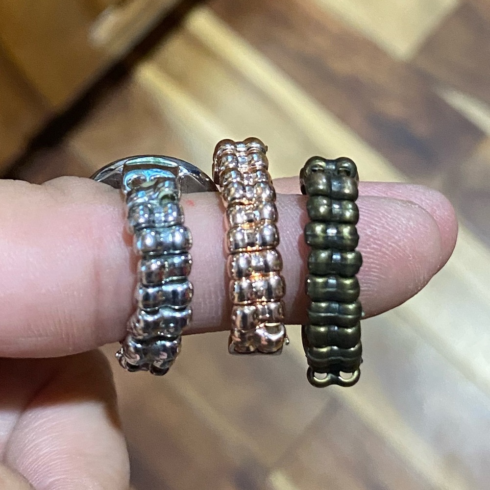 Set of Three Paparazzi Rings skinny stretch band sz6-10 - Picture 6 of 6